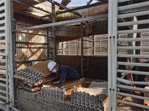 橫流冷卻塔薄膜式填料成型過程(橫流式冷卻塔結構)